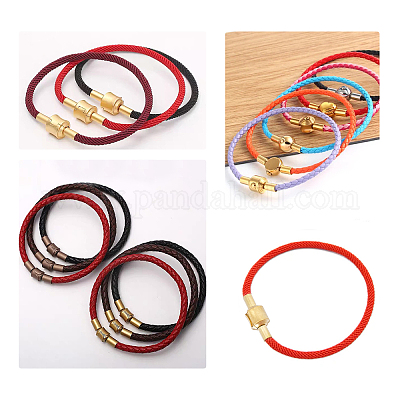 4 шт. 2-цветное ионное покрытие (IP) из нержавеющей стали 304 европейские застежки с концами шнура STAS-DC0004-33-1