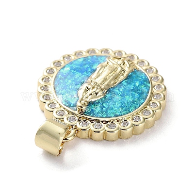 Покрытие стойки латунь микропаве прозрачные подвески из кубического циркония KK-C041-06A-G-1