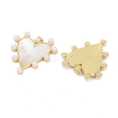 Подвески из натуральной пресноводной ракушки в латуни KK-U058-25G-02-1