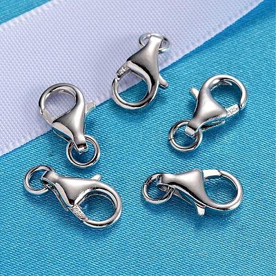 925 застежка-когти из стерлингового серебра с родиевым покрытием STER-K014-H191-11mm-P-1