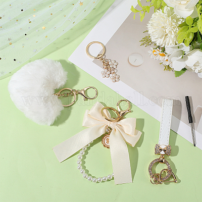 4 стиль плюшевый брелок в форме сердца из полиэстера и эмали KEYC-BBC0001-11B-1