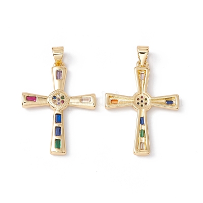 Реечное покрытие латунь микро паве разноцветные подвески из кубического циркония ZIRC-C040-05G-1