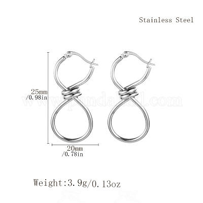 Серьги-кольца из нержавеющей стали в форме 8 EB9350-2-1