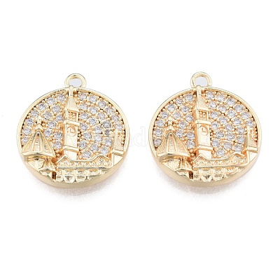 Латунные микропаве прозрачные подвески с фианитом KK-N216-566LG-1