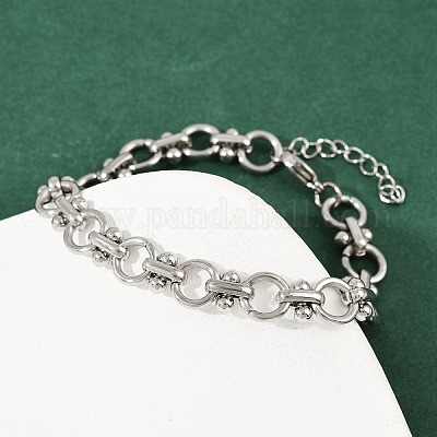 Браслеты из звеньевой цепи из нержавеющей стали 304 BJEW-H207-01B-P-1