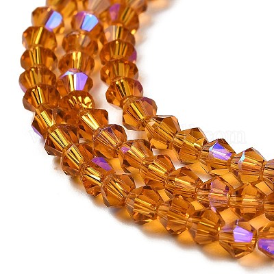 Прозрачные стеклянные бусины гальваническим пряди GLAA-F029-4mm-D28-1