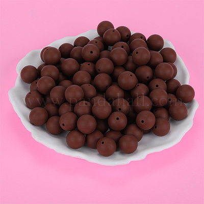 Круглые силиконовые фокусные бусины SI-JX0046A-128-1