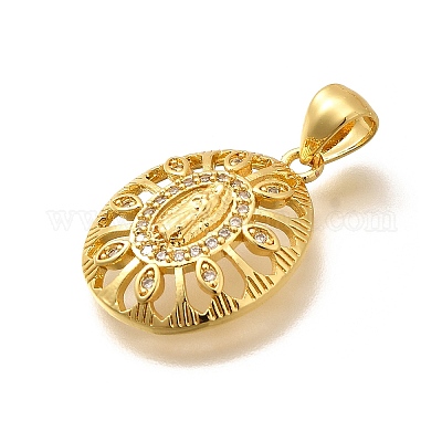 Религиозная тематика стойка покрытие латунь микропаве кубические циркониевые подвески KK-L226-007G-08-1