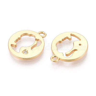 Латунные микропаве прозрачные подвески с фианитом KK-T078-09G-01-1