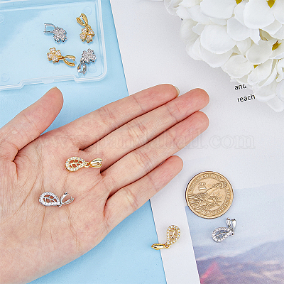 8 шт. 4-х стилевые латунные микрофибровые скобы для ледоруба с кубическим цирконием FIND-FH0005-91-1