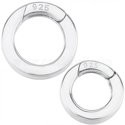 2 шт. 2 стиля 925 кольца с пружинным затвором из стерлингового серебра STER-SC0001-35B-1