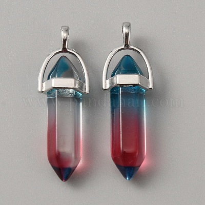 Стеклянные двойные заостренные подвески G-WH0016-41A-1