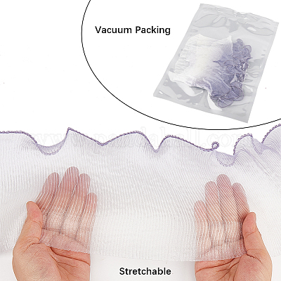 5 ярд полиэстеровой плиссированной кружевной ленты для отделки OCOR-GF0004-84B-1