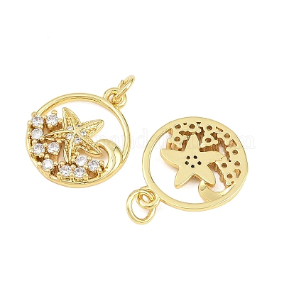 Латунные микро проложить кубического циркония подвески KK-D005-06D-G-1