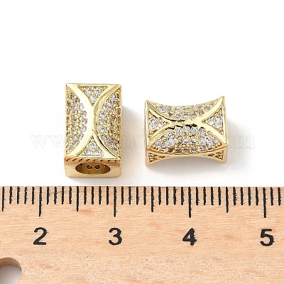 Латунь микропаве прозрачный кубический цирконий европейский бисер KK-C104-02G-1