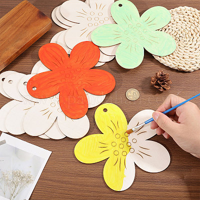 Подвески из необработанных деревянных цветов AJEW-WH0270-733-1