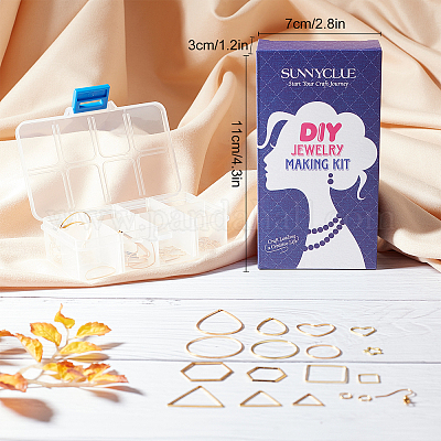 Наборы для самостоятельного изготовления висячих сережек с геометрической тематикой DIY-SC0013-45G-1