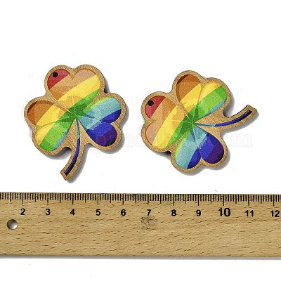 Подвески из дерева с тематикой дня святого патрика WOOD-V002-02D-1