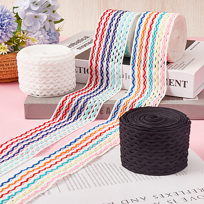 5 м плоский полиэстеровый волнистый эластичный шнур радужного цвета&nbsp;OCOR-GF0003-85D-1