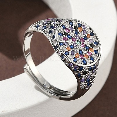 Манжеты из латуни с микро паве кубический цирконий для женщин RJEW-A069-13P-1