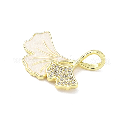 Латунь микропаве фианиты с подвесками из эмали KK-Z134-14G-03-1