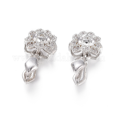 Латунный микро pave прозрачный кубический цирконий ZIRC-L093-28-1