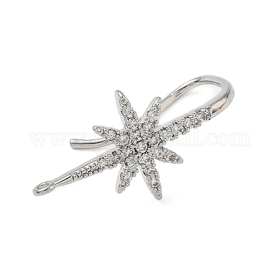 Латунные серьги-кольца из прозрачного кубического циркония KK-H521-01P-1