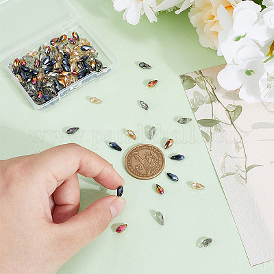 100шт 5 цвета гальванические стеклянные бусины EGLA-PH0001-49-1