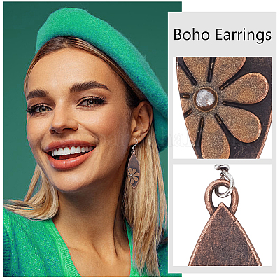 3 пара 3 стильных серег-подвесок в виде цветка лотоса из сплава для женщин EJEW-AN0004-15-1