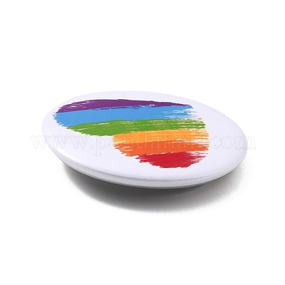 Железная брошь в виде радужного сердца JEWB-P009-B02-1