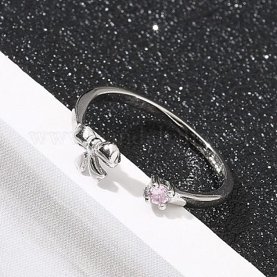 925 открытое кольцо-манжета из стерлингового серебра для женщин RJEW-R008-03S-01-1