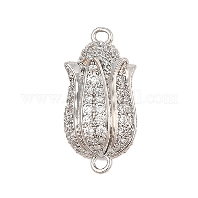 Магнитные застежки из латуни с микропейвом и прозрачным кубическим цирконием KK-L223-023P-1