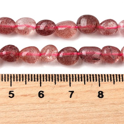 Природные клубника кварц самородки бисер пряди G-J335-17-1