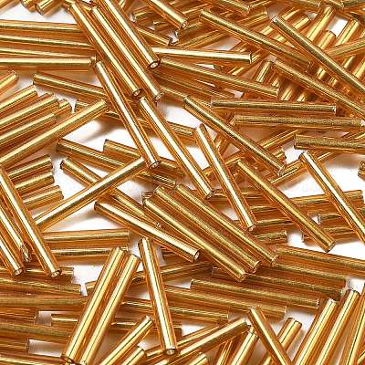 Серебряные подкладке прозрачное стекло стеклярусом SEED-R028-2x20-B01-1