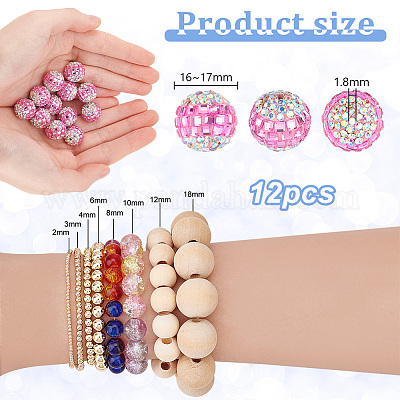 12 шт. бусины из полимерной глины со стразами RB-PH0001-46-1
