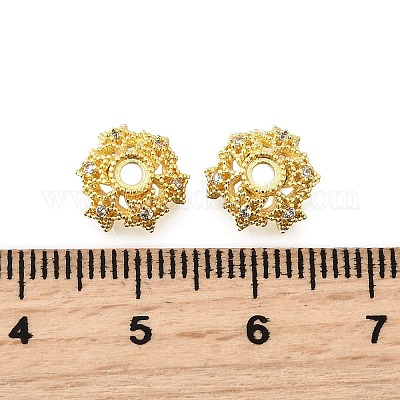 Звездные латунные колпачки с микропаве из кубического циркония KK-K300-05B-G-1