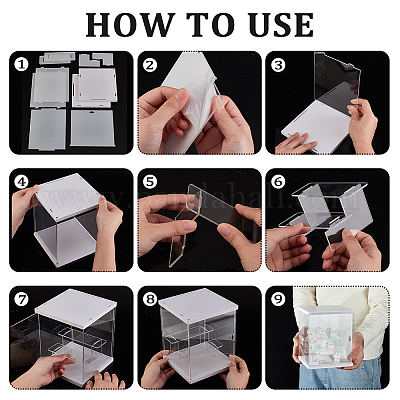 3-ярусная прозрачная акриловая витрина для минифигурок ODIS-WH0043-68B-1