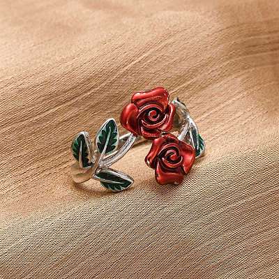 Кольца-манжеты из цинкового сплава с эмалью для женщин RJEW-U058-01P-1