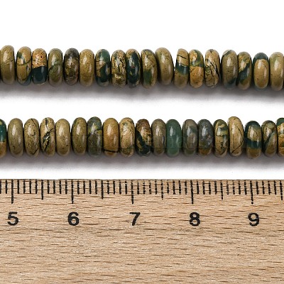 Нити бусин из натурального камня вердит G-L624-H08-6x2mm-1