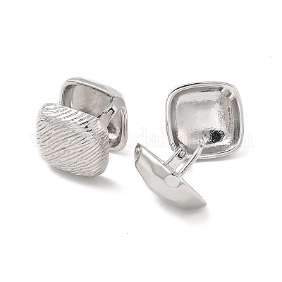 Латунные серьги-кольца с ромбами для женщин EJEW-E275-06P-1