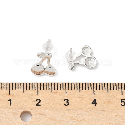 925 стерлингового серебра серьги стержня EJEW-B144-01S-1