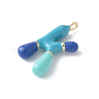 Латунь эмаль подвески KK-E093-03G-K-02-1