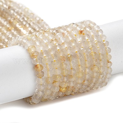 Нити бусин из натурального рутилированного кварца G-J400-C11-02-1