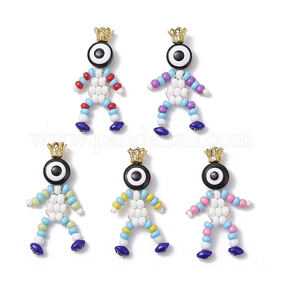 Подвески из стеклянных бусинок с краской для выпечки PALLOY-MZ00653-1