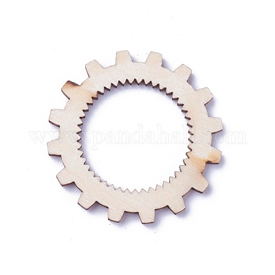 Неокрашенные деревянные стимпанк подвески&nbsp;WOOD-I004-34-1