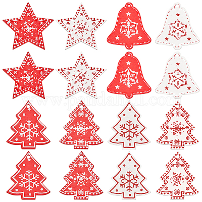 80 шт. 8 стиля подвески из дерева на рождественскую тематику WOOD-SC0001-81-1