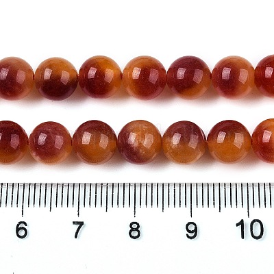 Окрашенные природные белый нефрит бисер пряди G-T138-8mm-210-30-1