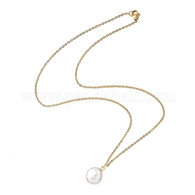 Ожерелья с подвесками из натурального жемчуга кеши с гальваническим покрытием NJEW-JN05604-02-1