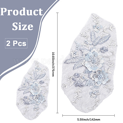 Ткань из полиэстера с компьютерной вышивкой и аппликациями&nbsp;DIY-WH20055-009B-1