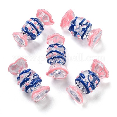 Прозрачные бусины из акриловой эмали OACR-P027-01G-1